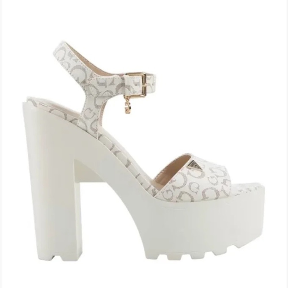 New! Guess logo platform chunky heel